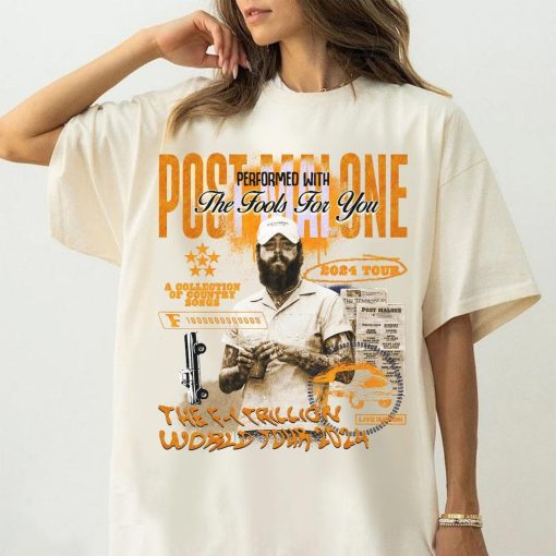 Post Malone Shirt, Post Malone Tour Music Shirt, A Collection Of Country Song List Post Malone Concert 2024 For Fan Unisex Shirt V1 0708M