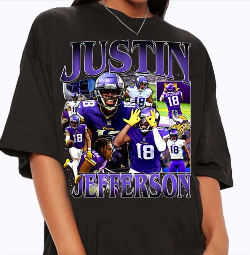 Vintage 90s Graphic Justin Jefferson TShirt – Justin Jefferson Sweatshirt – Retro American Football Gift For Man and Woman Unisex Shirt