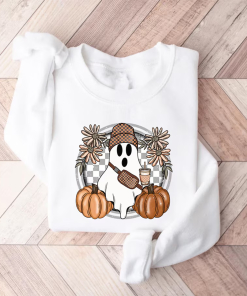 Cute Ghost Halloween Shirt, Pumpkin Spice Coffee…