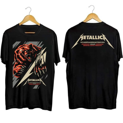 Metallica Metal Band Tour 2023 2024 Event T-Shirt, Metallica T-Shirt, Metallica Band Fan Gift Shirt, 72 Seasons Tour Shirt, M72 Concert Tee