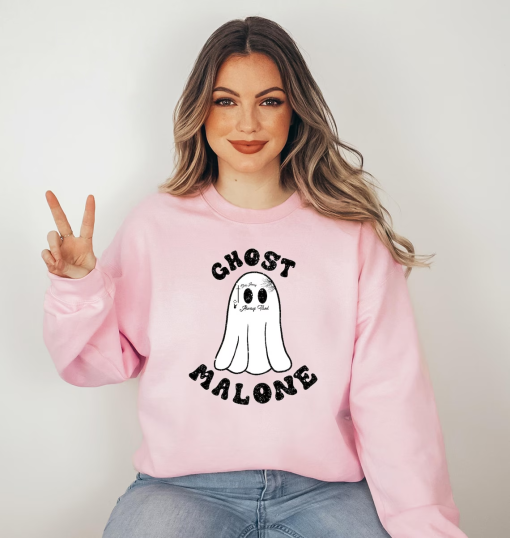 Ghost Malone Halloween Sweatshirt, Cute Funny Ghost Sweatshirt, Halloween Gift, Halloween Costume, Fall Sweater, Spooky Season