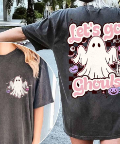 Comfort Colors Halloween Shirt, Lets Go Ghouls…