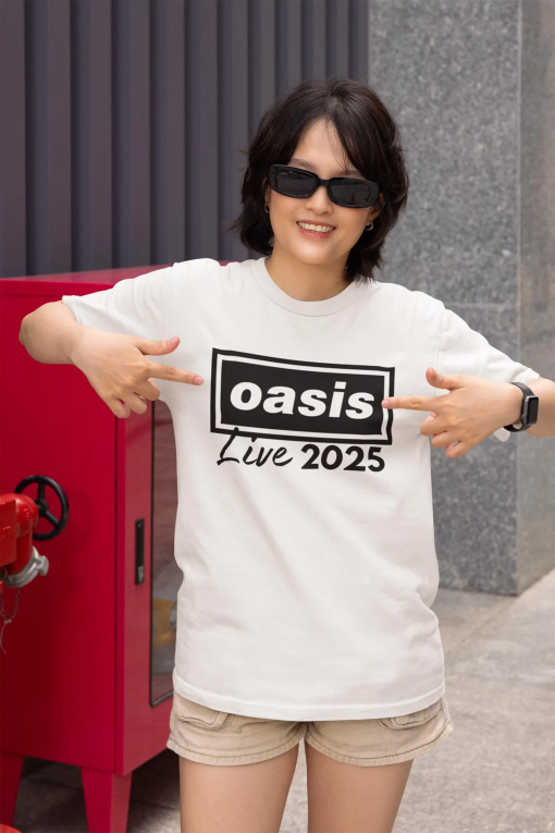 Oasis Live 2025 Tour Unisex T Shirt/Tee, Concert, Reunion, Rock Festival, Wonderwall