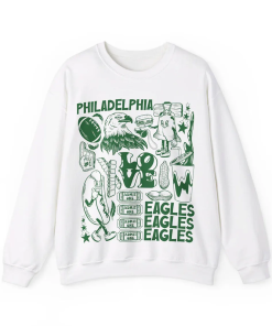 Philadelphia Football, White Eagles Sweatshirt, Eagles Sweatshirt,…