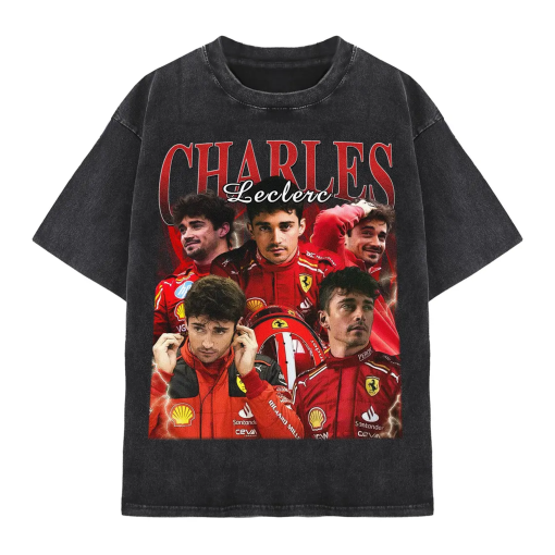 Charles Leclerc Vintage Unisex Shirt, Race car driver Homage Graphic Unisex TShirt, Charles Leclerc 90s retro design graphic tee