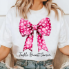 Pink Bow Breast Cancer Shirt, Breast Cancer Awareness Shirt, Together We Fight We Win Bow Coquette Shirt, Custom Team Name Warrior Shirt