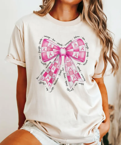 Pink Bow Breast Cancer Shirt, Breast Cancer…