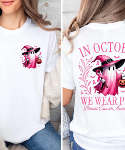 In October We Wear Pink Ghost Shirt,…