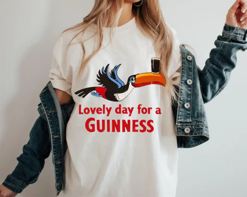 Comfort Colors®Lovely day for a Guinness T-Shirt, Fun Toucan Graphic Tee, Beer Lover Shirt, Vintage Style Drink Tee, Irish Stout Humor