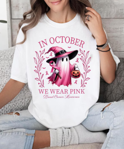 In October We Wear Pink Ghost Shirt,…