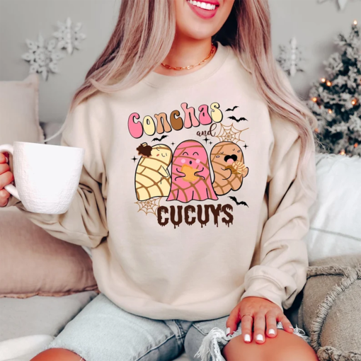 Conchas and Cucuys Sweatshirts, Spooky Conchas Shirts, Mexican Ghost Shirts, Pantasmas Shirts, Halloween Concha Shirts, Cucuy Season Shirts