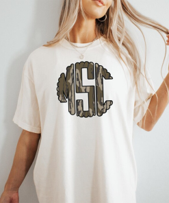 Scalloped Monogram Camo Shirt, Bottomland Camo T-Shirt,…