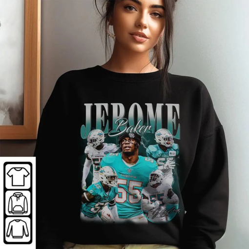 Vintage 90s Graphic Style Jerome Baker T-Shirt, Jerome Baker Shirt, Miami Football Shirt, Vintage Oversized Sport Shirt Sweatshirt