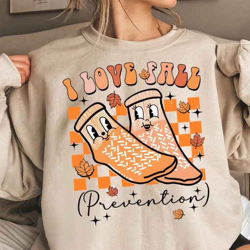 I Love Fall Prevention Shirt, Thanksgiving Nurse Sweater, Fall Risk DPT SPT Pta Crewneck, OT shirt, Physical Therapy Shirt, Fall Nurse Shirt