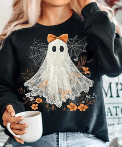 Halloween Lace Ghost shirt, Spooky Coquette shirt,…