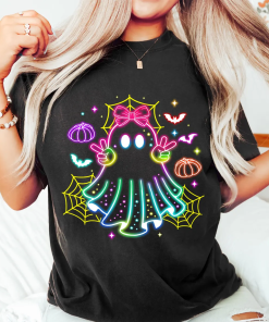 Cute Colorful Neon Boo Ghost shirt, Neon…