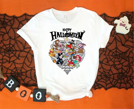 Disneyland Halloween Shirt, Mickey And Friends Halloween Shirt, Halloween Disneyland Family Matching Shirts, Halloween Skeleton Mickey Tee