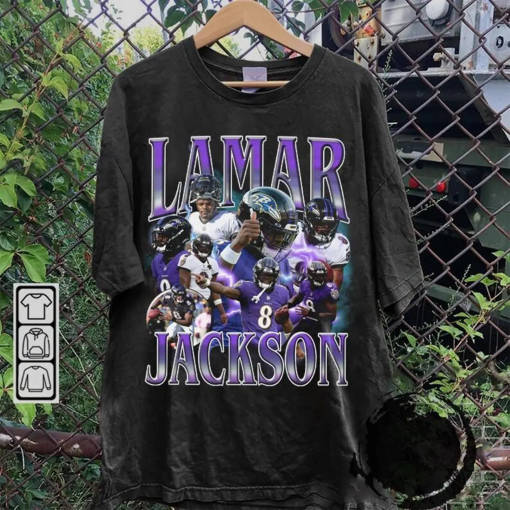 Lamar Jackson Vintage 90s Graphic Style T-Shirt, Lamar Jackson Shirt, Vintage Sport Tee, Unisex shirt, Football Bootleg Gift