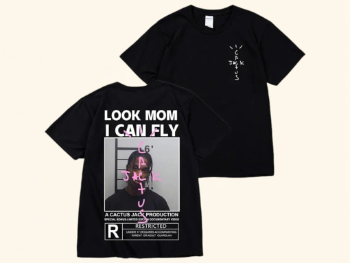 T-shirt y2k travis scott look mom i can fly aesthetic hip hop unisex streetwear