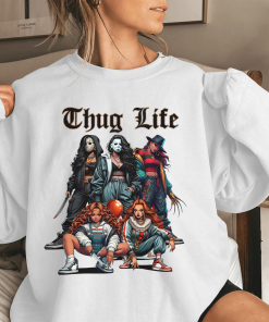 Thug Life Horror Movie Shirt, Halloween Sweatshirt,…