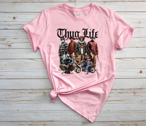 Thug Life Halloween Character Shirt, Horror Movie Shirt, Movie Killers Shirt, Funny Halloween Shirt,Halloween 2024 Shirt,Halloween Vibes Tee