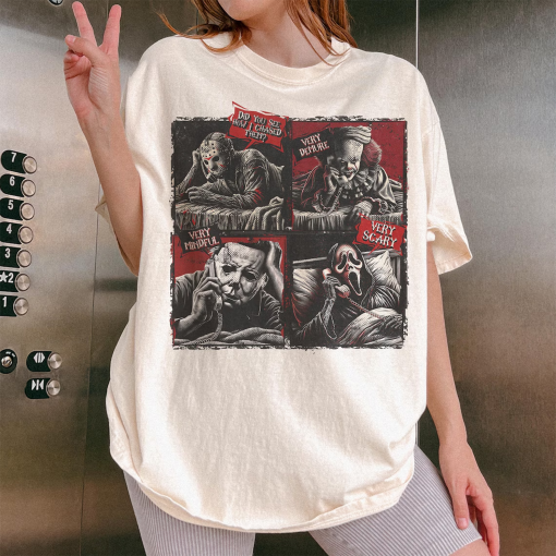 Very Demure Very Mindful Very Scary Shirt | Halloween Horror T-shirt | Vintage Michael Myers Tee & Halloween Characters, Halloween Shirt