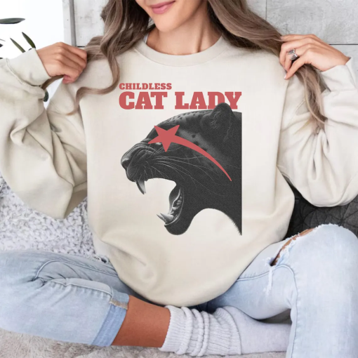 Childless Cat Lady Comfort Colors Shirt, Vote Blue Shirt, Kamala Harris Shirt, Feminism Shirt, Cat Lady T-Shirt