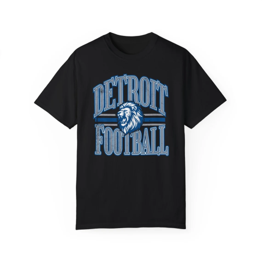 Detroit Football Shirt Vintage Detroit Lions Shirt Football Season Gift for Detroit Football Fans Comfort Colors 1717 Garment Dyed Shirt