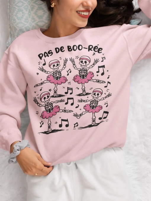 Skeleton Pas de BOO-rée Ballet Dancer Spooky Halloween T-Shirt, pas de boo ree Skeleton dance halloween shirt, ballet dancer halloween shirt