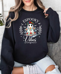 Mexican Ghost Sweatshirt, Espooky Vibes Fantasma Graphic…