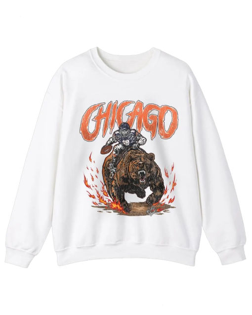 Chicago Football Sweatshirt, Graphic Vintage Skeleton Sweater, Fan Gift Crewneck, Bears