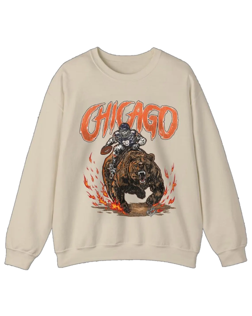 Chicago Football Sweatshirt, Graphic Vintage Skeleton Sweater, Fan Gift Crewneck, Bears