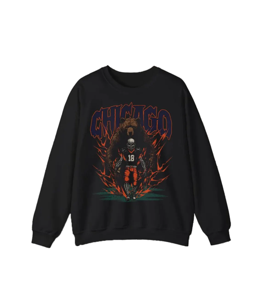 Chicago Football Sweatshirt – Graphic Crewnecks – Skeleton – Gift Shirt – Bootleg Shirt – Vintage – Skeleton Football Crewnecks – Bears