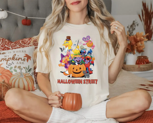 Halloween Street T-Shirt,Halloween Sesame Street Shirt,Elmo,Cookie Monster and Friends Tee,Spooky Sesame Street,Sesame Street Trick or Treat