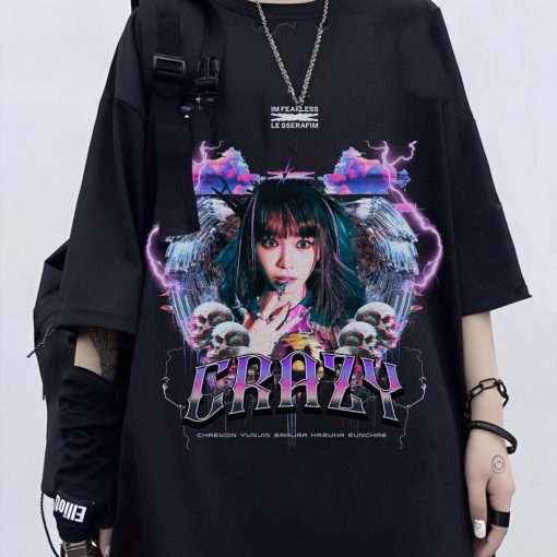 Le Sserafim Crazy Kpop Tshirt, Le Sserafim Merch, Le Sserafim Kpop, Kpop Tee, Easy, Smart, Yunjin, Eunchae, Chaewon, Kazuha, Fearnot,