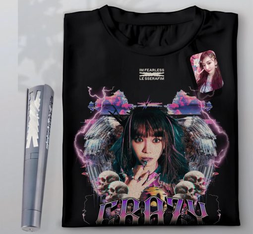 Le Sserafim Crazy Kpop Tshirt, Le Sserafim Merch, Le Sserafim Kpop, Kpop Tee, Easy, Smart, Yunjin, Eunchae, Chaewon, Kazuha, Fearnot,