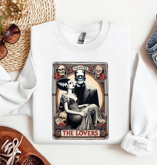 The Lovers Shirt, Retro Halloween Sweatshirt, Halloween Monster Hoodie, Horror Tarot Card, Lovers Tarot Card,Horror Tee,Bride Of Frank Shirt