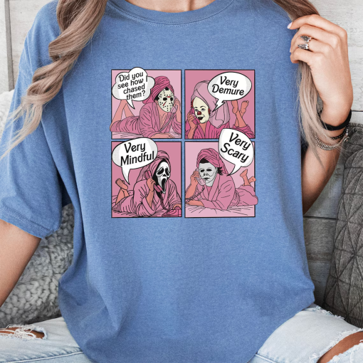 Did You See How I Chased Them T-shirt, Very Demure Very Mindful Very Scary Shirt, Spooky Halloween Shirt, Scary Skeleton Shirt, Horror Shirt