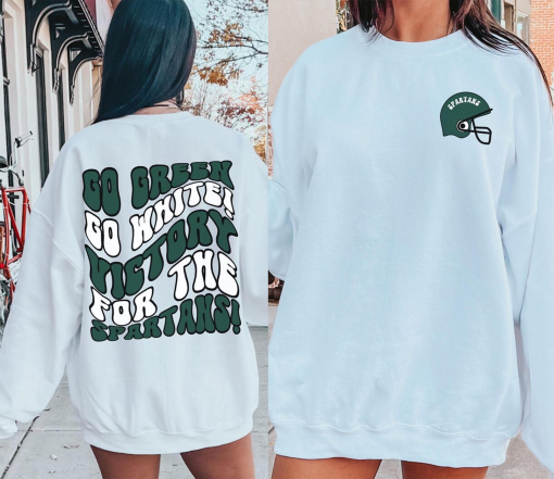 Retro Michigan State Football Sweatshirt Trendy Womens Crewneck Aesthetic Michigan State Football Fan Shirt