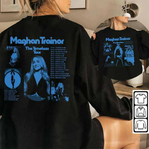 Meghan Trainor Shirt, The Time Less Tour Vintage Bootleg 90s, Meghan Music Gift For Fan 2 Side Unisex Shirt