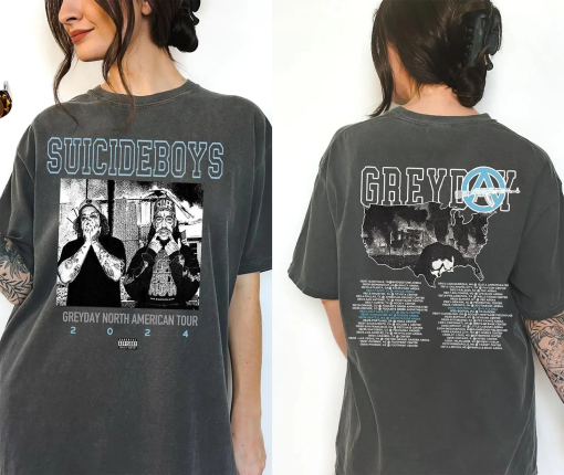 Greyday 2024 Suicideboys Hip-Hop 2 Sides Shirt, Grey Day 2024 Tour Sweater, Music Tour 2024, Hip Hop Lover Gift, Suicideboys Fan Merch