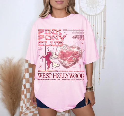 Retro Chappell Roan Shirt Pink Pony Club Fan Midwest Princess Tour 2024 The Rise And Fall Of A Western Concert Tee Aesthetic Hollywood Song