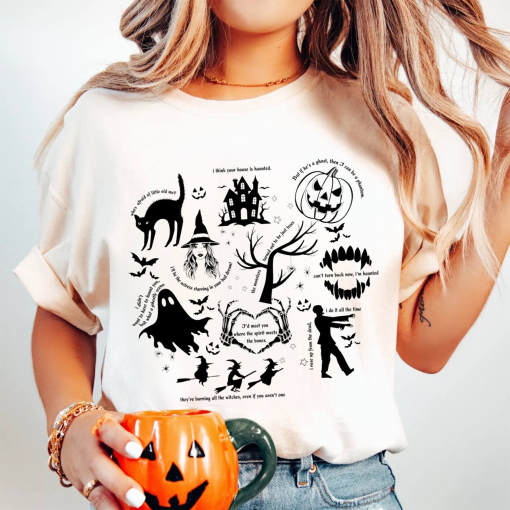 Spooky Swiftie Halloween Comfort Colors T-Shirt | Halloween Symbols & Lyrics | Unisex Comfort Colors Shirt for Taylor Swift Fans