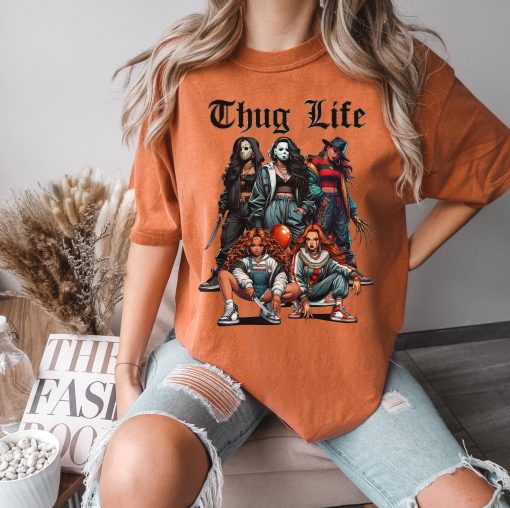 Thug Life Horror Movie Shirt, Halloween Sweatshirt, Horror Friend Shirt, Halloween Characters Shirt, Scary Halloween Shirt, Halloween Gifts