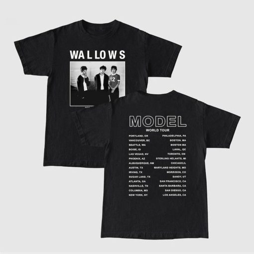 Model Tour 2024 dates shirt, Wallows band merch, Wallows Model Tour 2024 Hoodie, Wallows Model Tour 2024 Shirt