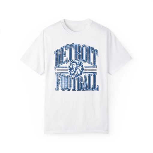 Detroit Football Shirt Vintage Detroit Lions Shirt Football Season Gift for Detroit Football Fans Comfort Colors 1717 Garment Dyed Shirt