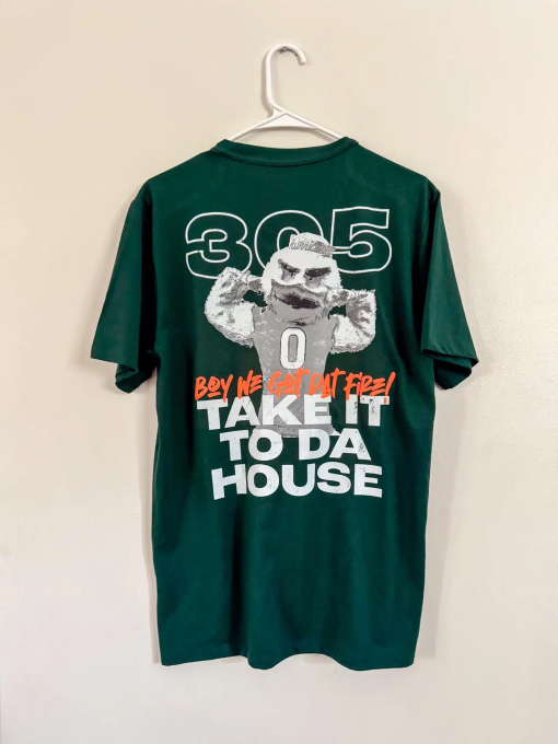 Take It To Da House Miami Hurricanes | Miami Hurricanes Tee | Mens College Football Shirt | Trick Daddy | 305 Miami Hurricanes