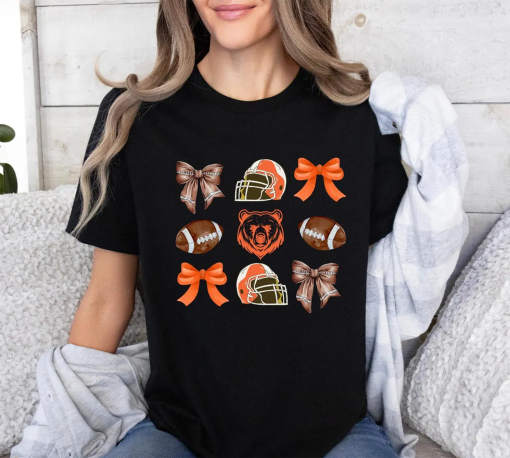 Chicago Football Coquette Bow Shirt | Women’s Chicago Football Tee | Chicago Gift Shirt | Comfort Colors® Apparel