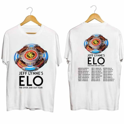 Jeff Lynne’s ELO – The Over and Out Tour 2024 Shirt, Jeff Lynne’s ELO Band Fan Shirt, Electric Light Orchestra 2024 Shirt, Over and Out Tour