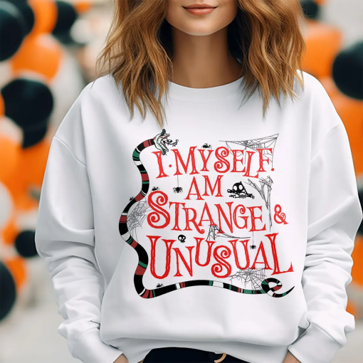 I Myself Am Strange And Unusual Shirt Sweatshirt Hoodie, Lydia Deetz Photography Unusual Horror Shirt, Beetlejuice Halloween TShirt